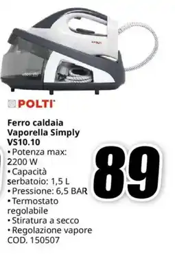 MediaWorld POLTI Ferro caldaia Vaporella Simply VS10.10 offerta