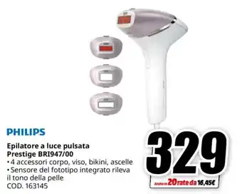 MediaWorld PHILIPS Epilatore a luce pulsata Prestige BRI947/00 offerta