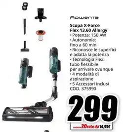 MediaWorld Rowenta Scopa X-Force Flex 13.60 Allergy offerta