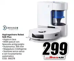 MediaWorld ECOVACS Aspirapolvere Robot N20 Plus offerta