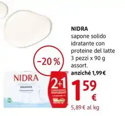 dm drogerie markt NIDRA sapone solido idratante con proteine del latte offerta