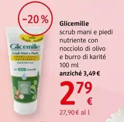 dm drogerie markt Glicemille scrub mani e piedi nutriente con nocciolo di olivo e burro di karité offerta