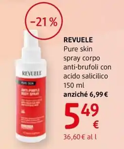 dm drogerie markt REVUELE Pure skin spray corpo anti-brufoli con acido salicilico offerta