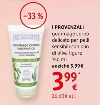 dm drogerie markt I PROVENZALI gommage corpo delicato per pelli sensibili con olio di oliva ligure offerta