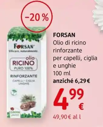 dm drogerie markt FORSAN Olio di ricino rinforzante per capelli, ciglia e unghie offerta