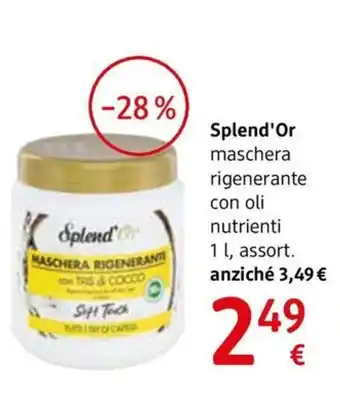 dm drogerie markt Splend'Or maschera rigenerante con oli nutrienti offerta