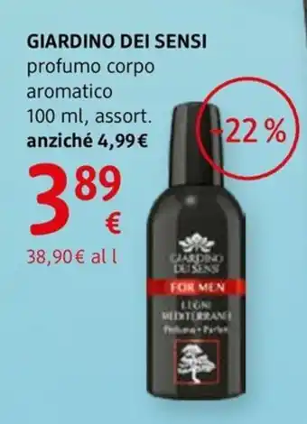 dm drogerie markt GIARDINO DEI SENSI profumo corpo aromatico offerta