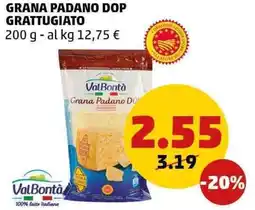 PENNY Grana padano dop grattugiato ValBontà offerta