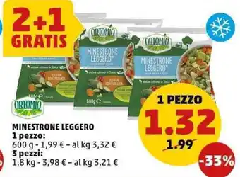 PENNY Minestrone leggero ORTOMIO offerta