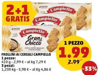 PENNY Frollini ai cereali CAMPIELLO offerta