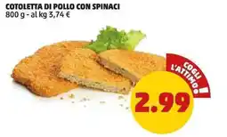 PENNY Cotoletta di pollo con spinaci offerta