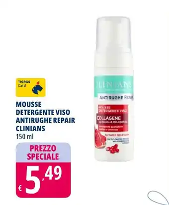 Tigros Mousse detergente viso antirughe repair CLINIANS offerta