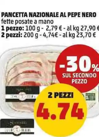 PENNY Pancetta nazionale al pepe nero fette posate a mano offerta