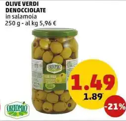 PENNY Olive verdi denocciolate in salamoia offerta