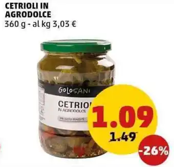 PENNY Cetrioli in agrodolce offerta