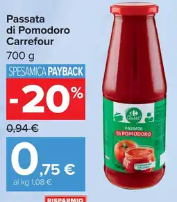 Carrefour Passata di Pomodoro Carrefour offerta