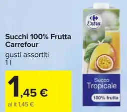 Carrefour Succhi 100% Frutta Carrefour offerta