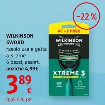 dm drogerie markt WILKINSON SWORD rasoio usa e getta a 3 lame offerta