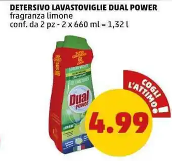 PENNY Detersivo lavastoviglie dual power fragranza limone offerta