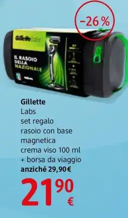 dm drogerie markt Gillette Labs set regalo rasoio con base magnetica crema viso offerta