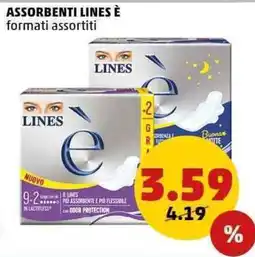 PENNY Assorbenti lines è formati assortiti offerta