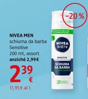 dm drogerie markt NIVEA MEN schiuma da barba Sensitive offerta