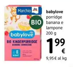 dm drogerie markt babylove porridge banana e lampone offerta