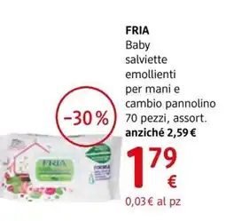 dm drogerie markt FRIA Baby salviette emollienti per mani e cambio pannolino offerta