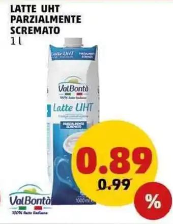 PENNY Latte uht parzialmente scremato offerta