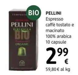 dm drogerie markt PELLINI Espresso caffè tostato e macinato 100% arabica 10 capsule offerta