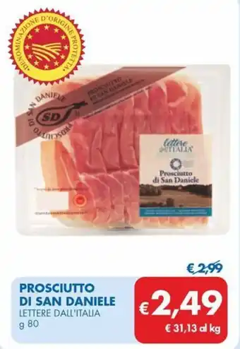 MD Discount Prosciutto di san daniele LETTERE DALL'ITALIA offerta