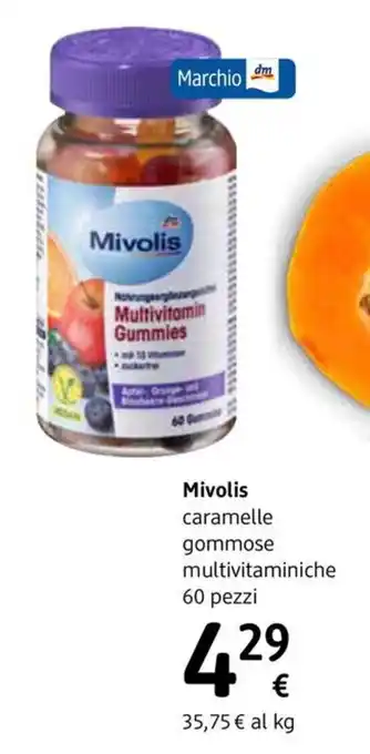 dm drogerie markt Mivolis caramelle gommose multivitaminiche 60 pezzi offerta