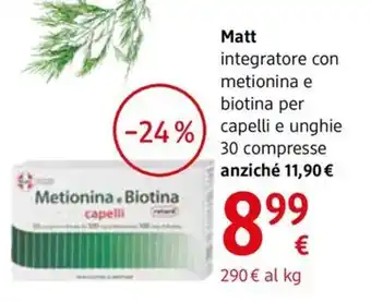 dm drogerie markt Matt integratore con metionina e biotina per capelli e unghie 30 compresse offerta