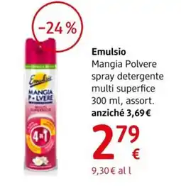 dm drogerie markt Emulsio Mangia Polvere spray detergente multi superfice offerta