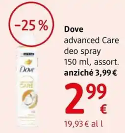 dm drogerie markt Dove advanced Care deo spray offerta