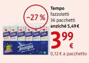 dm drogerie markt Tempo fazzoletti 36 pacchetti offerta