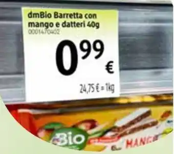 dm drogerie markt dmBio Barretta con mango e datteri offerta