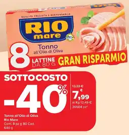 Carrefour Market Tonno all'Olio di Oliva Rio Mare offerta