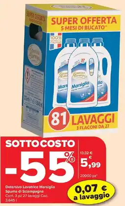 Carrefour Market Detersivo Lavatrice Marsiglia Spuma di Sciampagna offerta