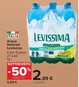 Carrefour Market Acqua Naturale Levissima offerta