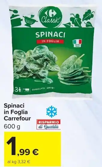 Carrefour Market Spinaci in Foglia Carrefour offerta