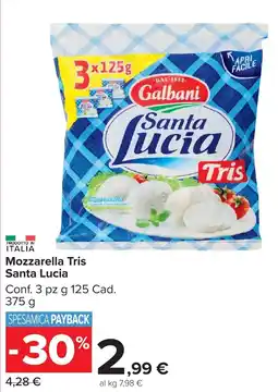 Carrefour Market Mozzarella Tris Santa Lucia offerta