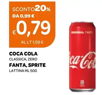 Ekom Coca cola classica, zero fanta, sprite lattina offerta