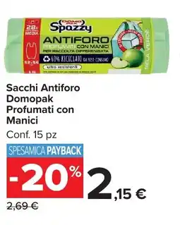 Carrefour Market Sacchi Antiforo Domopak Profumati con Manici offerta