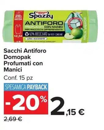 Carrefour Market Sacchi Antiforo Domopak Profumati con Manici offerta