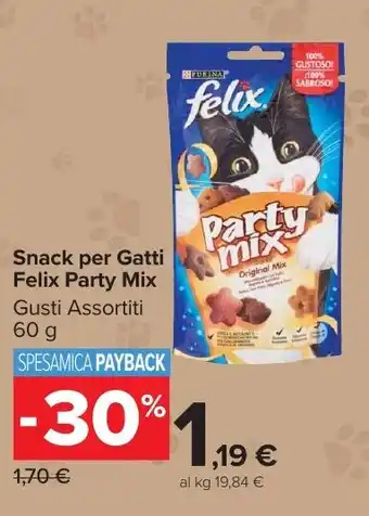 Carrefour Market Snack per Gatti Felix Party Mix offerta