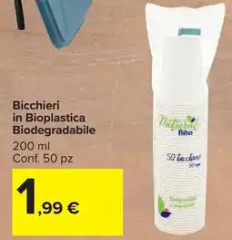 Carrefour Market Bicchieri in Bioplastica Biodegradabile offerta