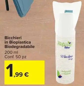 Carrefour Market Bicchieri in Bioplastica Biodegradabile offerta