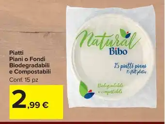 Carrefour Market Piatti Piani o Fondi Biodegradabili e Compostabili offerta