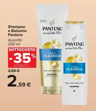 Carrefour Market Shampoo o Balsamo Pantene offerta